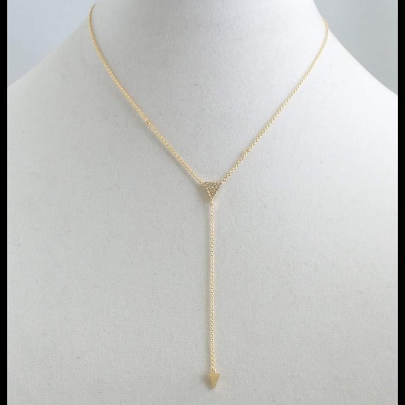 14th & Union Paved Tiny Triangle Lariat Necklace - Picture 3 of 5